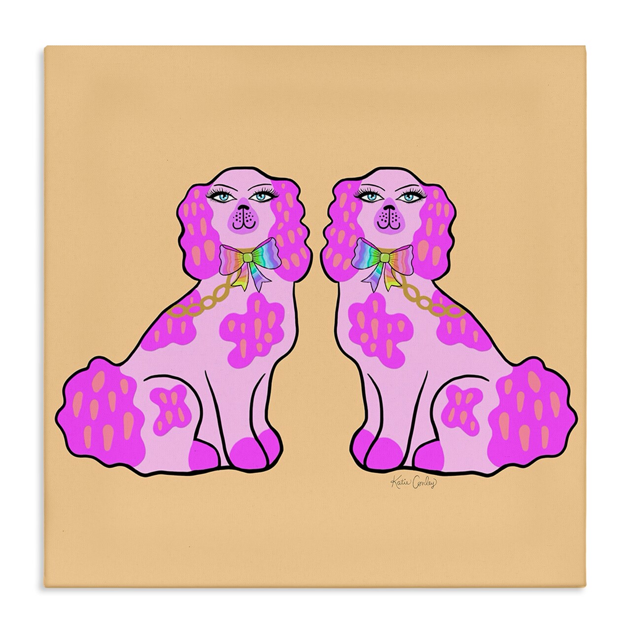 Stupell Industries Funky Glam Pooches Canvas Design by Katie Conley